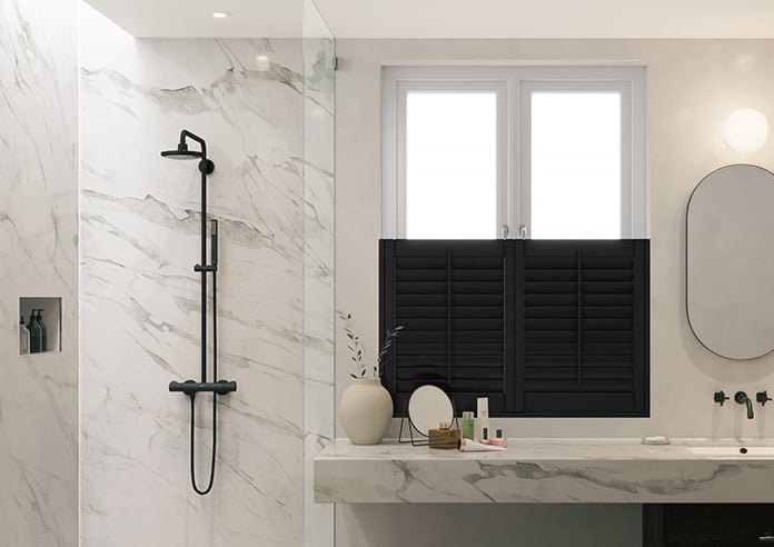 Kensington, Onyx Black - Cafe Style Plantation Shutter - Image 6